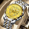 Men's Steel Watch Quartz Movement Waterproof Luminous Hollow Round Dial