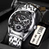 Men's Steel Watch Quartz Movement Waterproof Luminous Hollow Round Dial