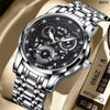 Men's Steel Watch Quartz Movement Waterproof Luminous Hollow Round Dial