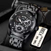 Men's Steel Watch Quartz Movement Waterproof Luminous Hollow Round Dial