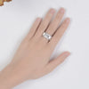 Men's Sterling Silver Geometric Ring With Simulated Diamond Electroplated Fashion Statement Jewelry