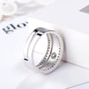 Men's Sterling Silver Geometric Ring With Simulated Diamond Electroplated Fashion Statement Jewelry