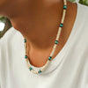Men's Surfer Wooden Bead Necklace Handmade Geometric Style Coconut Shell Clavicle Chain