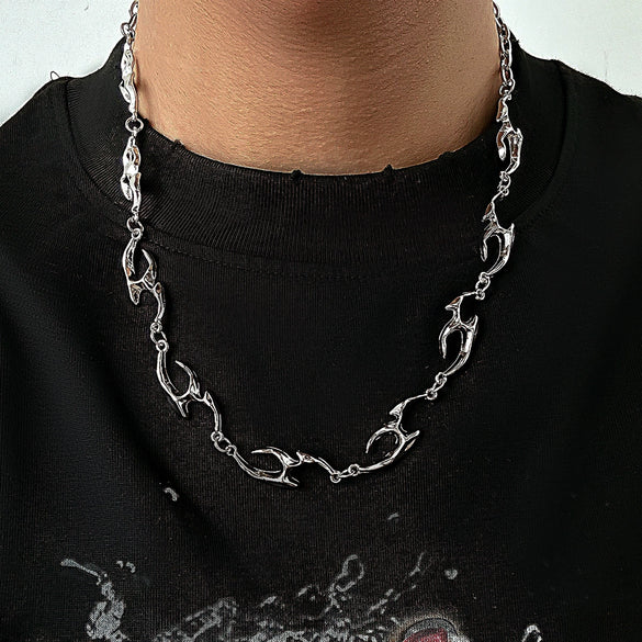 Men's Titanium Steel And Alloy Clavicle Chain Jewelry With Geometric Style