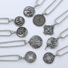 Men's Titanium Steel And Stainless Steel Retro Punk Style Geometric Tree Of Life Round Pendant Necklace Jewelry With Polishing Treatment