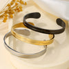 Men's Titanium Steel Cshaped Open Geometric Groove Electroplated Bracelet