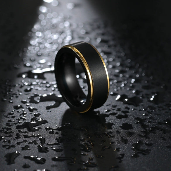 Men's Titanium Steel Electroplated Geometric Ring