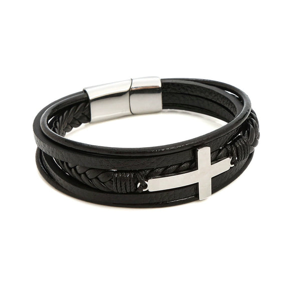 Men's Titanium Steel Fashion Bracelet With Geometric Pattern And Polishing Process