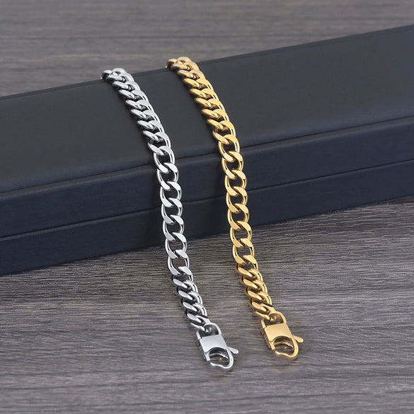 Men's Titanium Steel Geometric Chain Bracelet With Fine Craftsmanship Simple Fashion Jewelry Non Fading