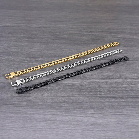 Men's Titanium Steel Geometric Chain Bracelet With Fine Craftsmanship Simple Fashion Jewelry Non Fading