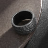 Men's Titanium Steel Geometric Distressed Wide Ring Jewelry
