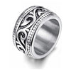 Men's Titanium Steel Geometric Distressed Wide Ring Jewelry