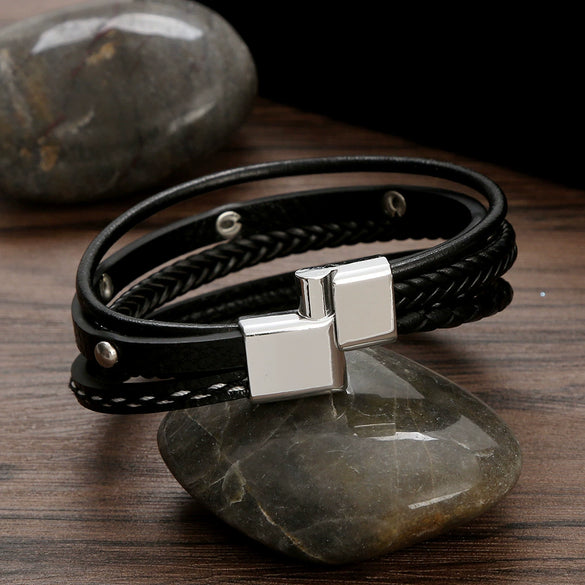 Men's Titanium Steel Geometric Handwoven Bracelets