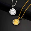 Men's Titanium Steel Geometric Medallion Pendant Necklace With Polish Finish And Regular Chain