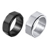 Men's Titanium Steel Geometric Octagonal Nut Rotatable Ring Brushed And Simple Style
