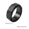 Men's Titanium Steel Geometric Octagonal Nut Rotatable Ring Brushed And Simple Style