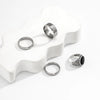 Men's Titanium Steel Geometric Oil Drop Ring Set