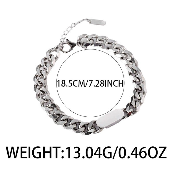 Men's Titanium Steel Geometric Rhombus Link Bracelet With Electroplated Finish Simple Hip Hop Fashion Jewelry
