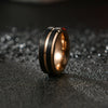 Men's Titanium Steel Geometric Ring Electroplated Twocolor Rose Gold Black