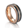 Men's Titanium Steel Geometric Ring Electroplated Twocolor Rose Gold Black