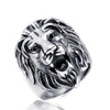 Men's Titanium Steel Lion Head Ring Polished Electroplated Decorative Statement Ring For Wholesale