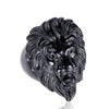 Men's Titanium Steel Lion Head Ring Polished Electroplated Decorative Statement Ring For Wholesale