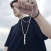 Men's Titanium Steel Necklace Hip Hop Style Pearl Chain Electroplated Pendant Jewelry