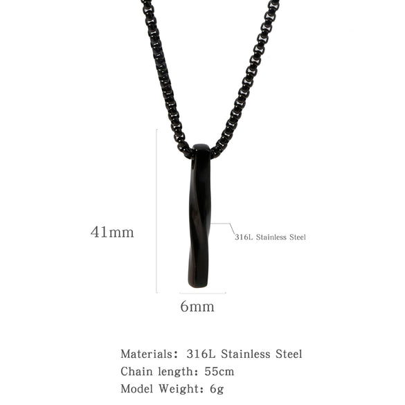 Men's Titanium Steel Necklace Hip Hop Style Pearl Chain Electroplated Pendant Jewelry
