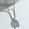 Men's Titanium Steel Necklace With Cartoon Doll Pendant And Electroplating Treatment