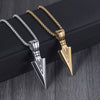 Men's Titanium Steel Necklace With Geometric Arrow Pendant Polished Simple Design Wholesale Jewelry