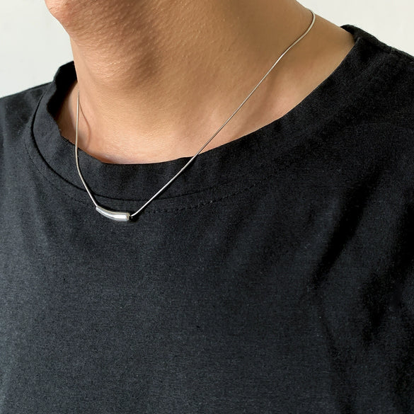 Men's Titanium Steel Necklace With Geometric Pattern And Polishing Treatment