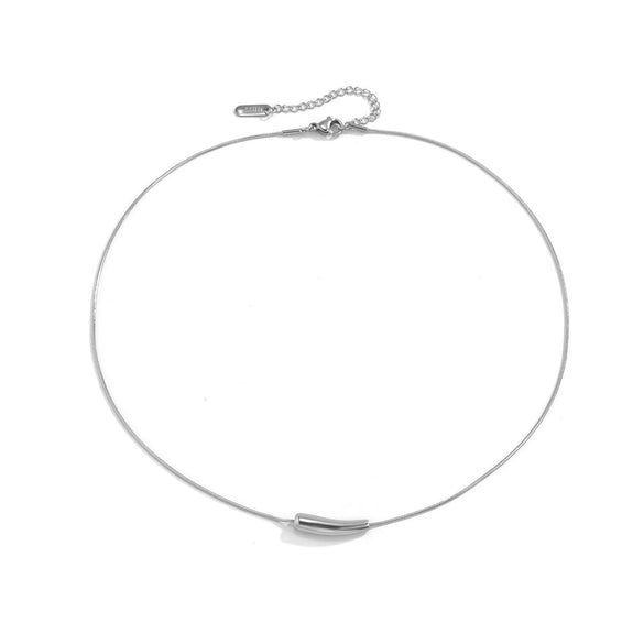 Men's Titanium Steel Necklace With Geometric Pattern And Polishing Treatment