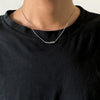 Men's Titanium Steel Necklace With Geometric Pattern And Polishing Treatment