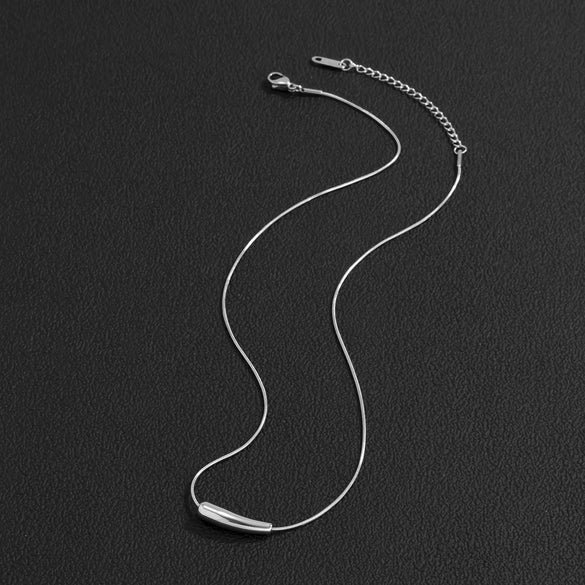 Men's Titanium Steel Necklace With Geometric Pattern And Polishing Treatment