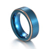 Men's Titanium Steel Ring Geometric Blue Gold Twocolor Vacuum Electroplated Brushed