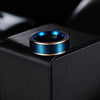 Men's Titanium Steel Ring Geometric Blue Gold Twocolor Vacuum Electroplated Brushed