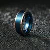 Men's Titanium Steel Ring Geometric Blue Gold Twocolor Vacuum Electroplated Brushed