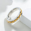 Men's Titanium Steel Ring Geometric Ushaped Multicolor Gear Rotating Decompression Electroplated Jewelry