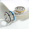 Men's Titanium Steel Ring Geometric Ushaped Multicolor Gear Rotating Decompression Electroplated Jewelry