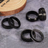 Men's Titanium Steel Rotating Decompression Ring Geometric Black Mysterious Style Electroplated