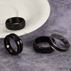 Men's Titanium Steel Rotating Decompression Ring Geometric Black Mysterious Style Electroplated
