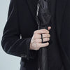 Men's Titanium Steel Rotating Decompression Ring Geometric Black Mysterious Style Electroplated
