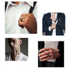Men's Titanium Steel Rotating Decompression Ring Threepiece Set Black Electroplated Geometric Style