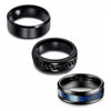 Men's Titanium Steel Rotating Ring With Geometric Pattern For Black Suit Electroplated