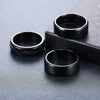 Men's Titanium Steel Rotating Ring With Geometric Pattern For Black Suit Electroplated
