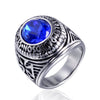 Men's Stainless Steel Signet Ring With Cast Polished Letter And Number Design Unisex Stainless Steel Style Band