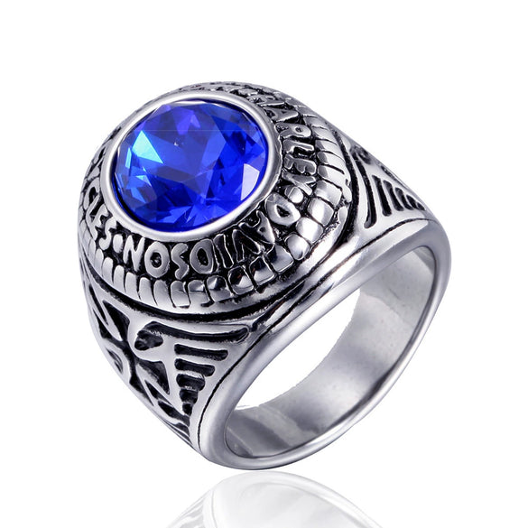 Men's Stainless Steel Signet Ring With Cast Polished Letter And Number Design Unisex Stainless Steel Style Band