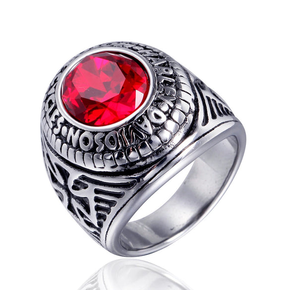 Men's Stainless Steel Signet Ring With Cast Polished Letter And Number Design Unisex Stainless Steel Style Band