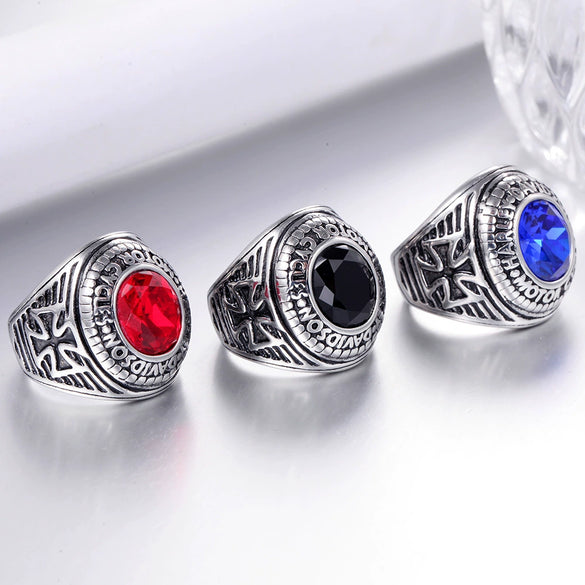 Men's Stainless Steel Signet Ring With Cast Polished Letter And Number Design Unisex Stainless Steel Style Band