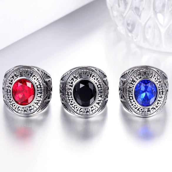 Men's Stainless Steel Signet Ring With Cast Polished Letter And Number Design Unisex Stainless Steel Style Band